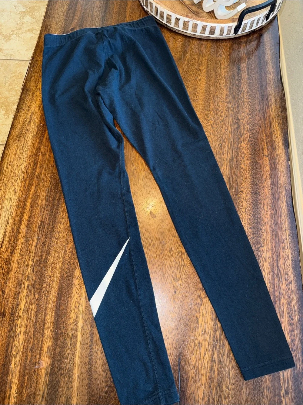 Nike Black Leggings with White Swoosh Accent